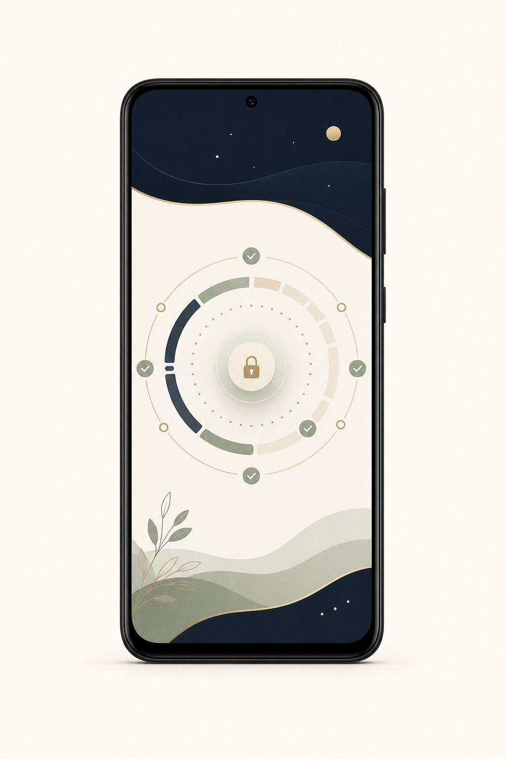 Illustrative private Wellbeing rhythm with fictional manual check-ins